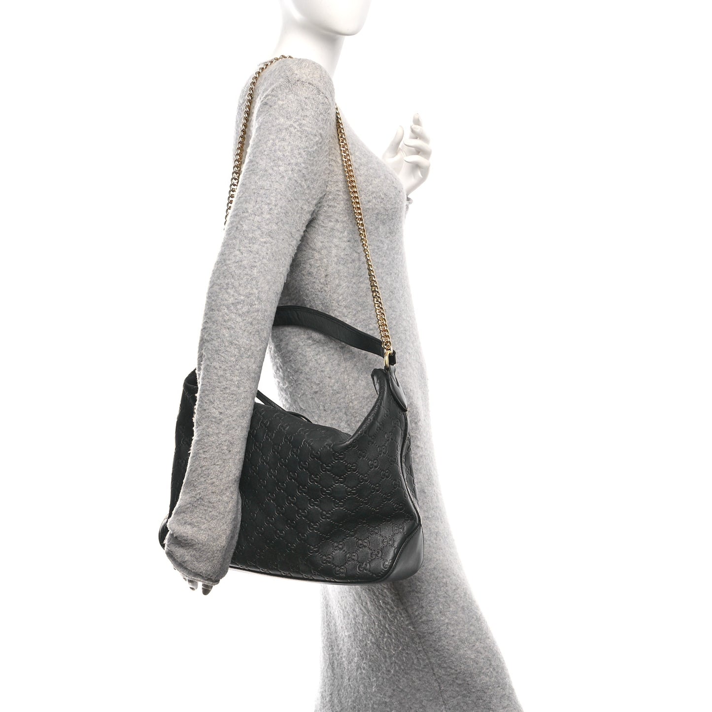 Guccissima Signature Large Linea A Hobo Black