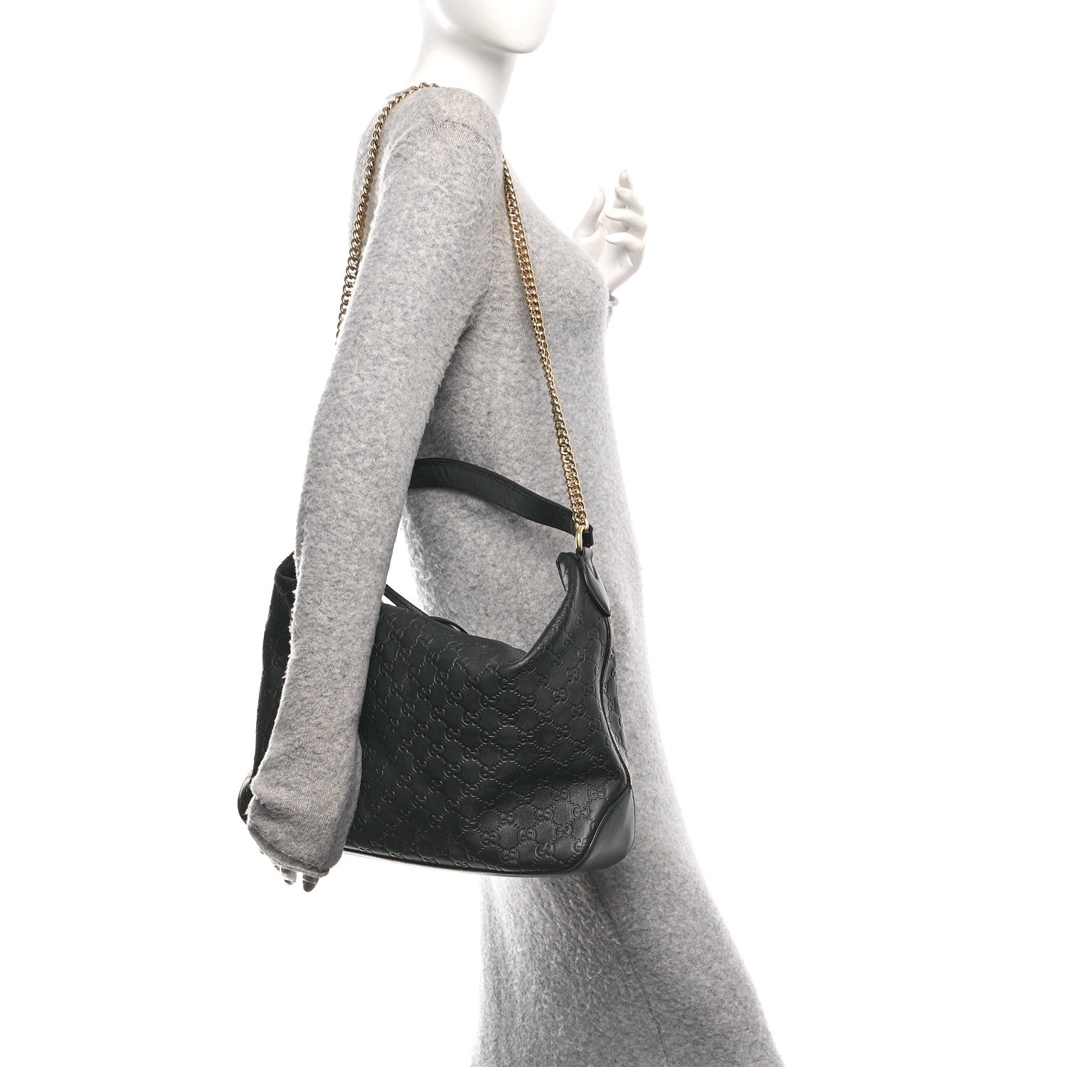 Gucci Guccissima Signature Large Linea A Hobo Black 2 of 12