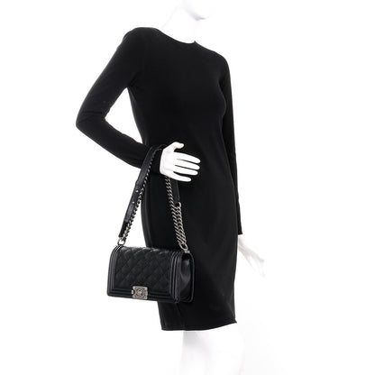 Chanel Calfskin Double Stitch Medium Boy Flap Black 3 of 9