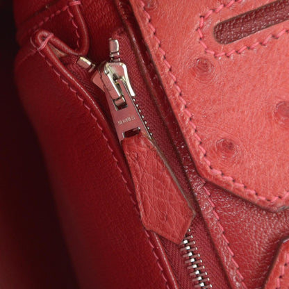 Hermes Ostrich Birkin 35 Rouge Vif 8 of 9