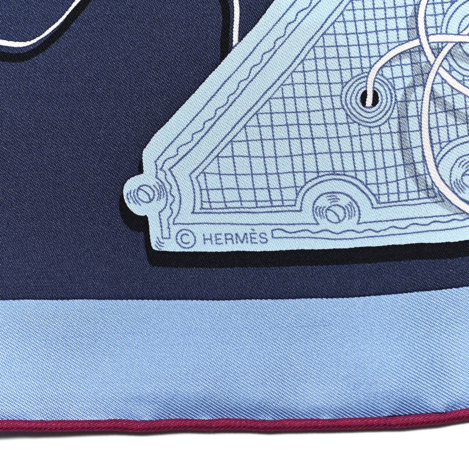 Hermes Silk Merveilleuses Lanternes Scarf 90 Marine Jaune Bleu Ciel 3 of 6