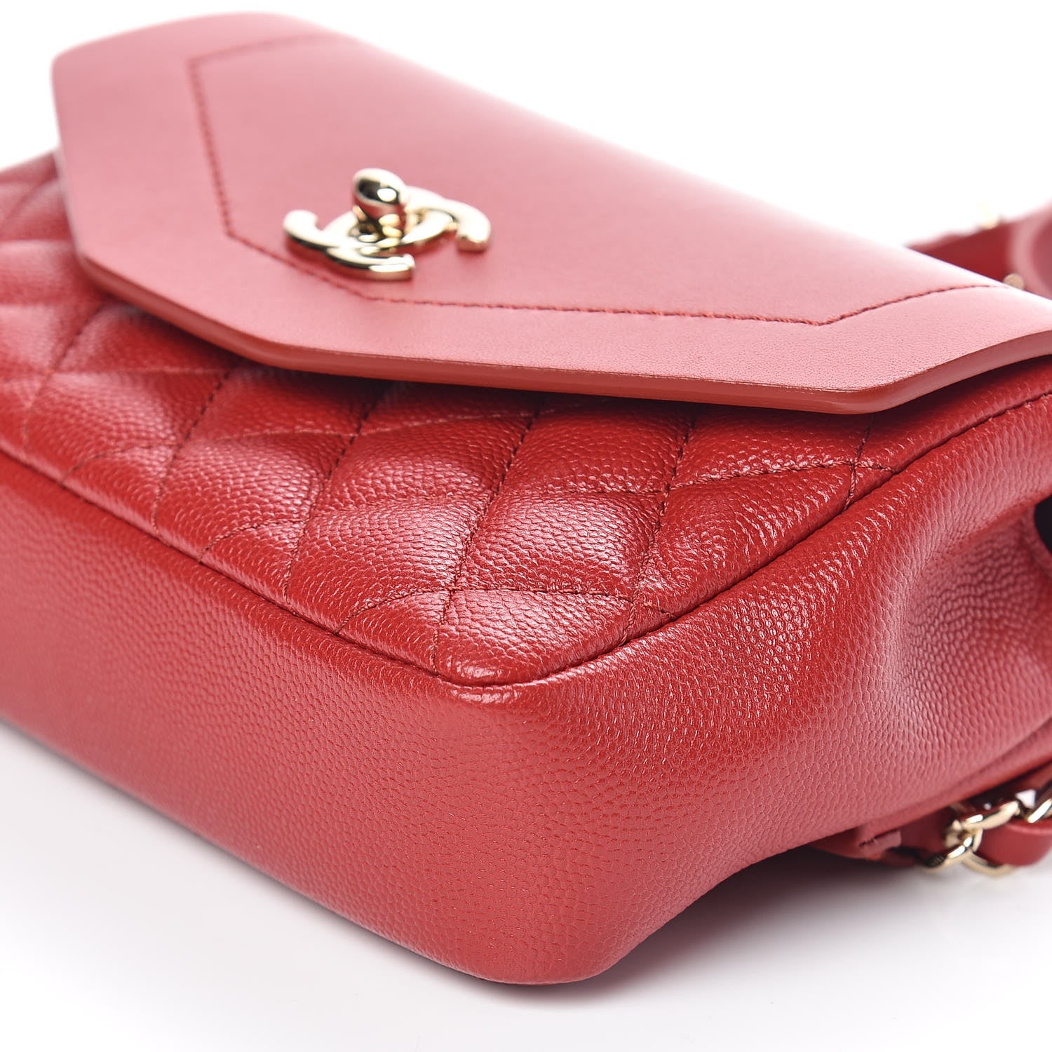Chanel Caviar Quilted Flap Waist Bag Red 9 of 12