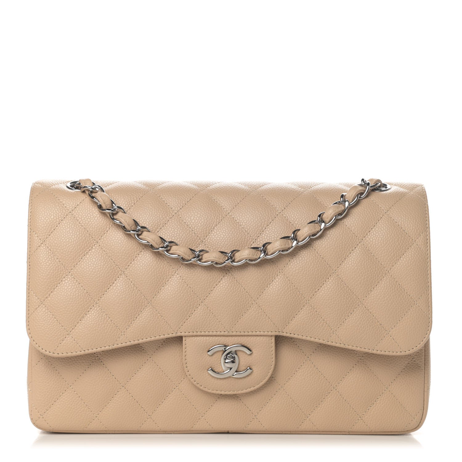 Chanel Caviar Quilted Jumbo Double Flap Beige Clair 1 of 11