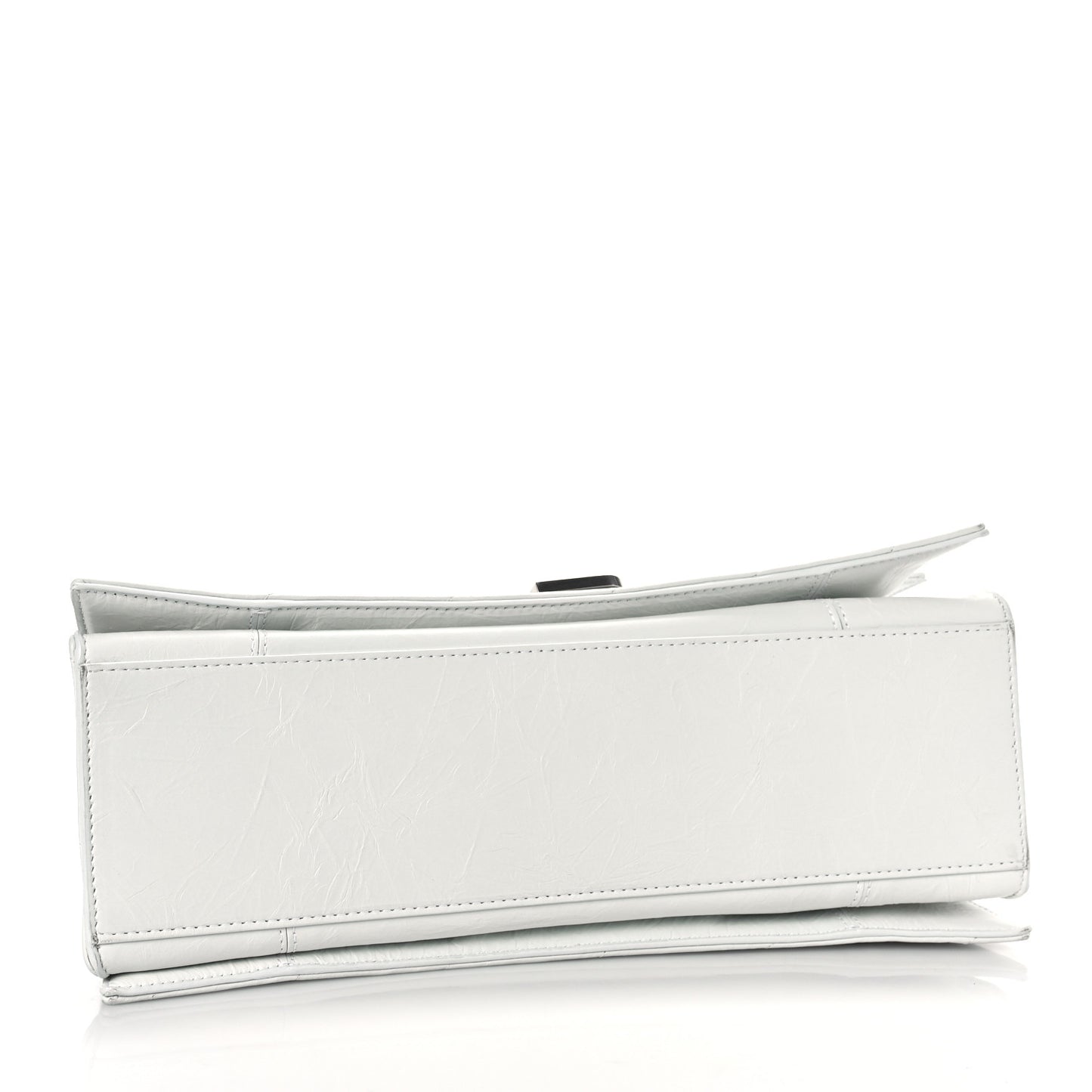 Crushed Calfskin Quilted Medium Crush Chain Bag Optic White