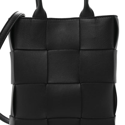 Bottega Veneta Lambskin Maxi Intrecciato Mini North South Cassette Tote Black 8 of 12