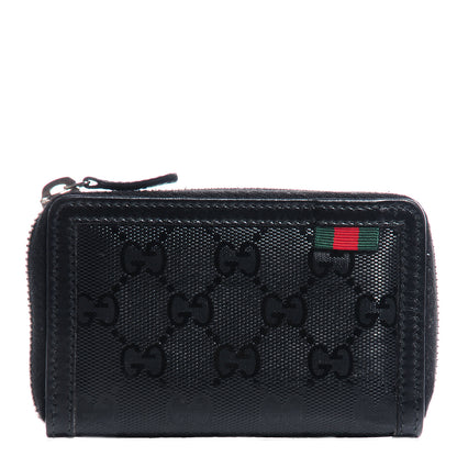 Gucci Imprime Monogram Zip Around Card Case Black 1 of 8