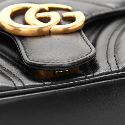 Gucci Calfskin Matelasse Small GG Marmont Shoulder Bag Black 10 of 10