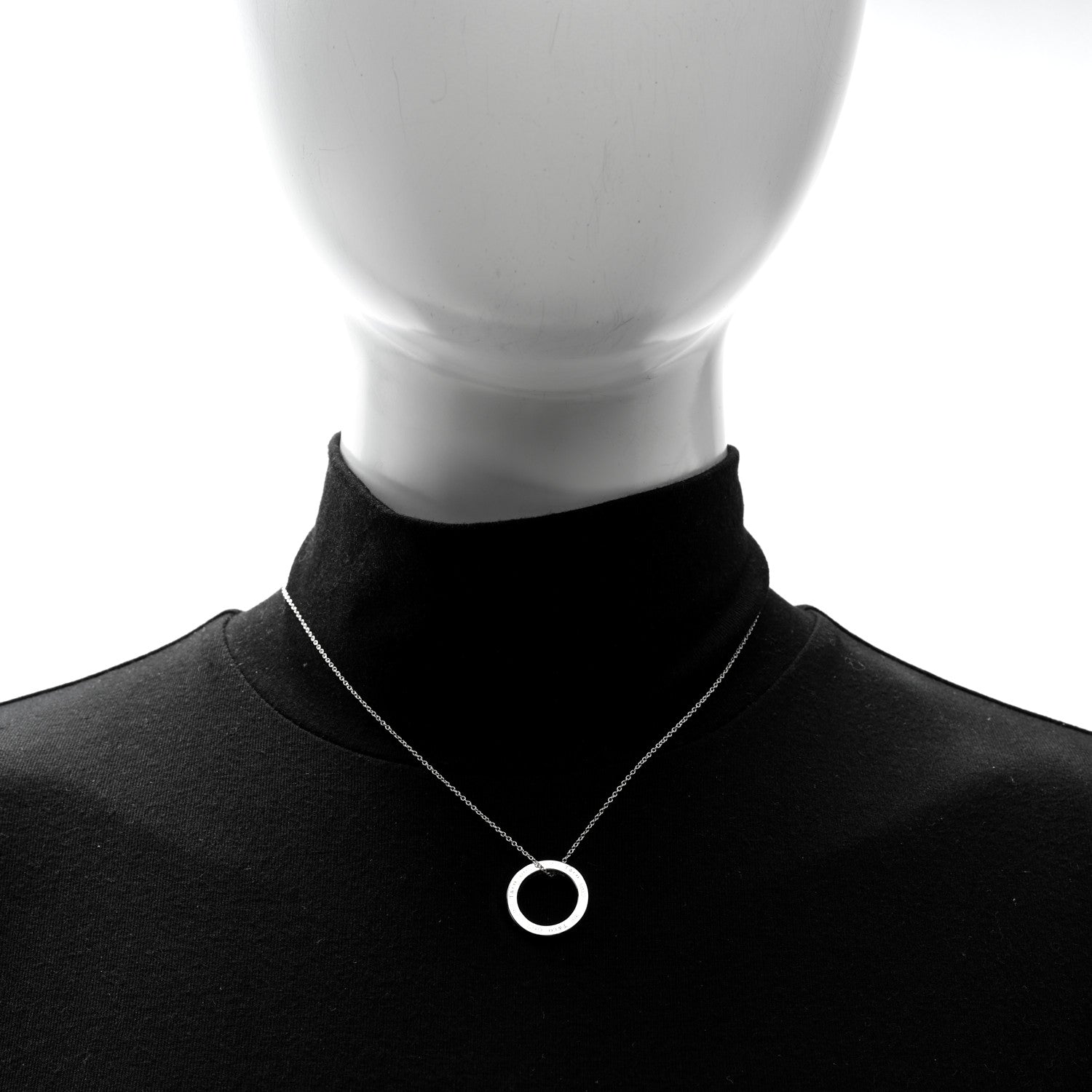 Tiffany Sterling Silver 1837 Circle Pendant Necklace 3 of 4