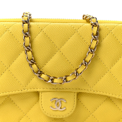 Chanel Lambskin Quilted Flap Phone Holder With Chain Yellow 8 of 10