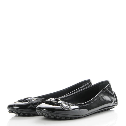 Louis Vuitton Patent Calfskin Oxford Ballerina Flats 38.5 Black 2 of 8