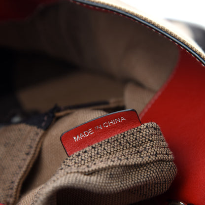 Burberry Canvas Mega Check Medium Susanna Hobo Red 9 of 11