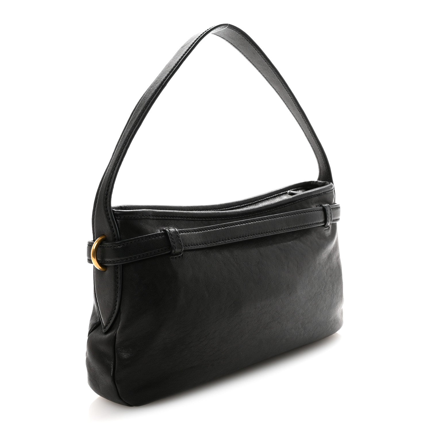 Miu Miu Nappa Aviator Regular Aventure Shoulder Bag Black 3 of 9