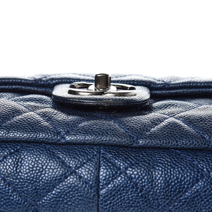Chanel Iridescent Caviar Quilted Large Chic Flap Blue 10 of 15