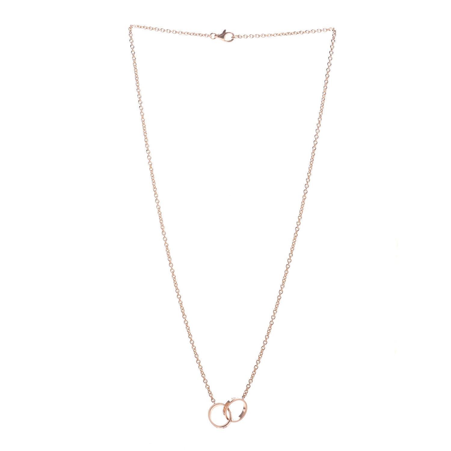 Cartier 18K Pink Gold Interlocking LOVE Necklace 3 of 7