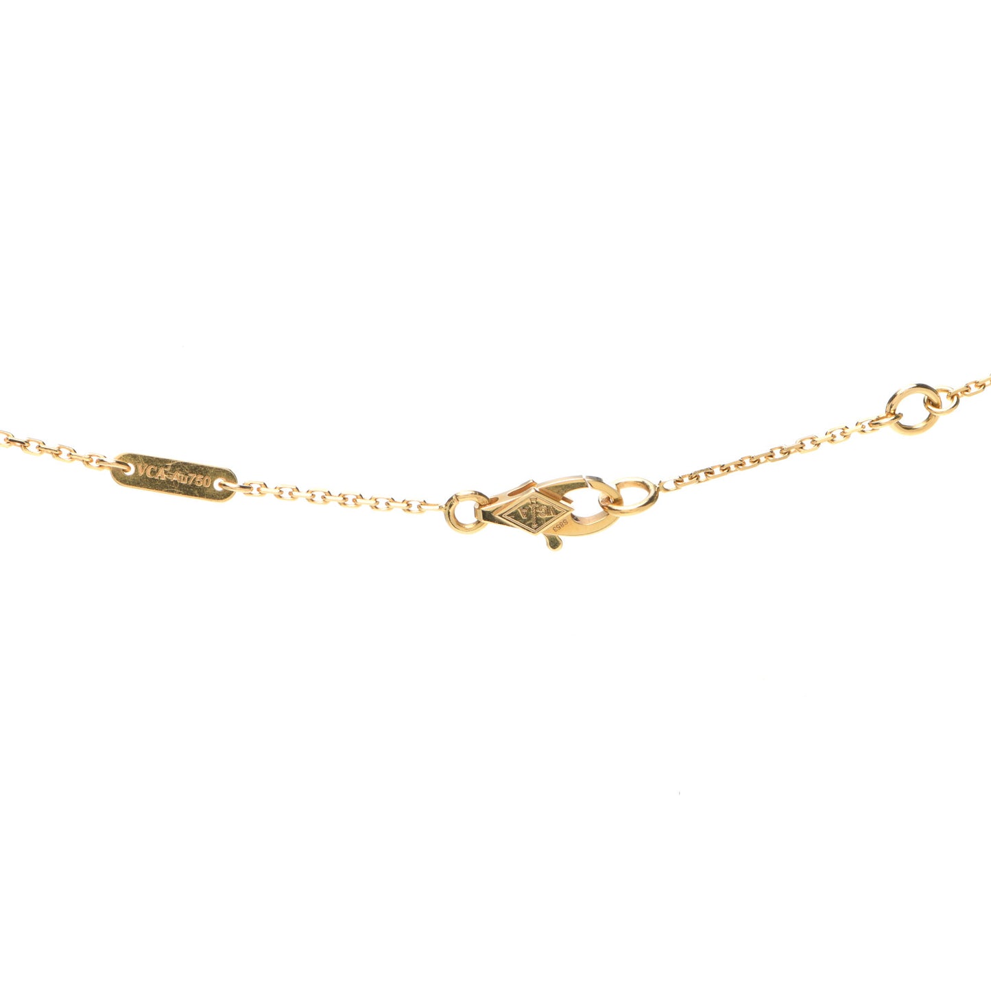 18K Yellow Gold Mother of Pearl Sweet Alhambra Butterfly Pendant Necklace