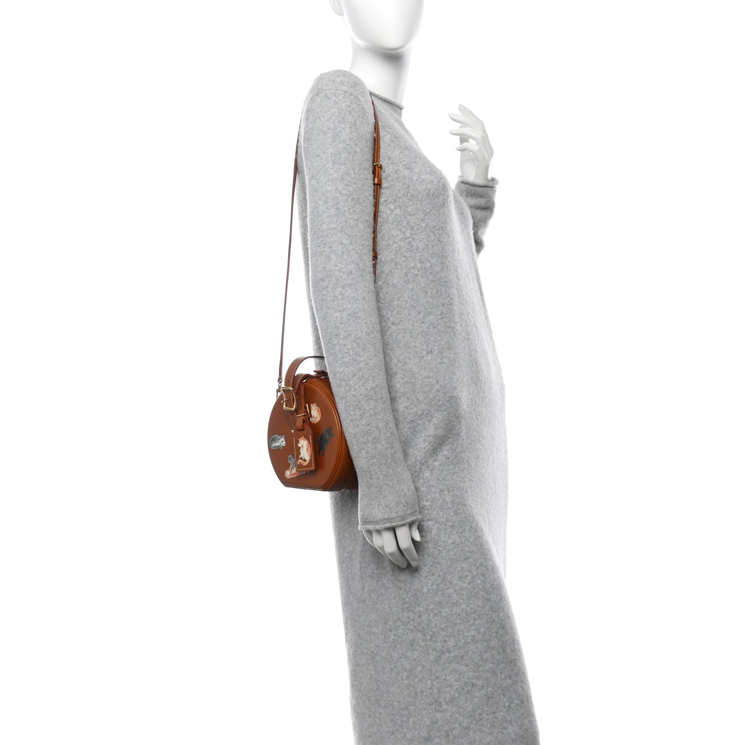 Louis Vuitton Calfskin Catogram Petite Boite Chapeau Tan 2 of 11