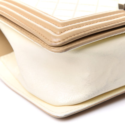 Chanel Lambskin Quilted Medium Boy Flap Ivory Havana Beige 8 of 9