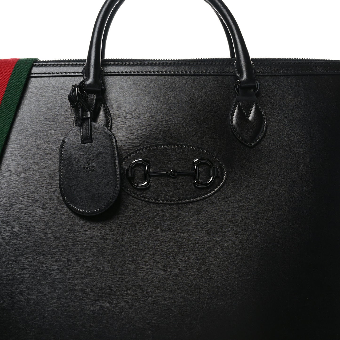 Boarded Plutone Calfskin Large Horsebit 1955 Duffle Bag Black