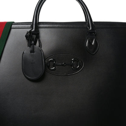 Gucci Boarded Plutone Calfskin Large Horsebit 1955 Duffle Bag Black 3 of 9