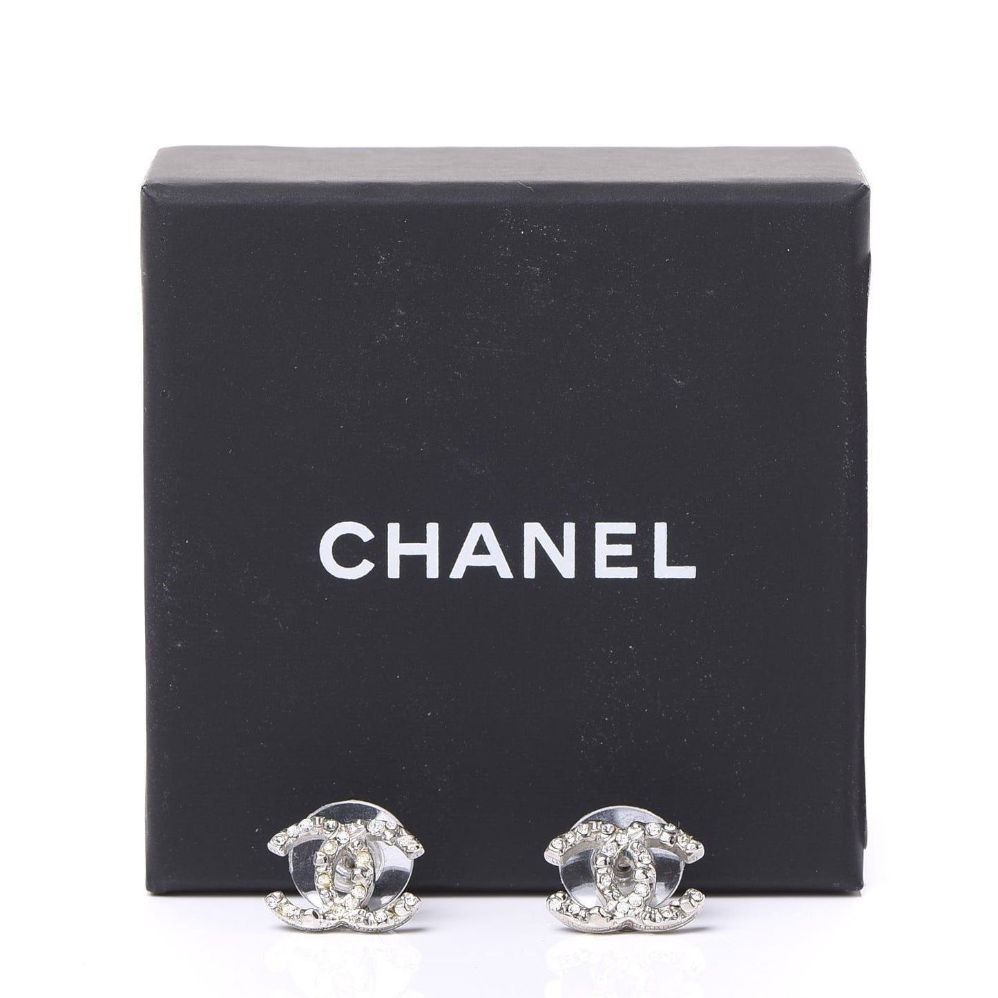 Crystal CC Earrings Silver