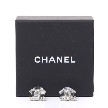 Chanel Crystal CC Earrings Silver 5 of 5