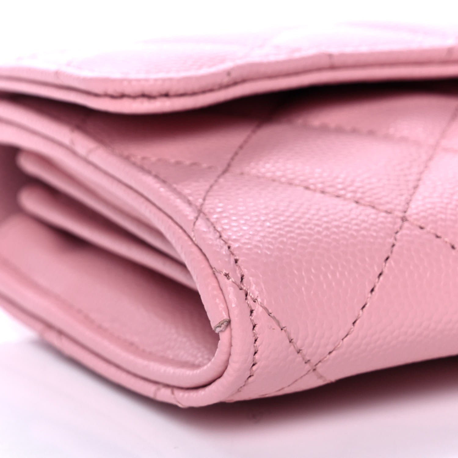 Chanel Caviar Quilted Large Gusset Flap Wallet Light Pink 10 of 12