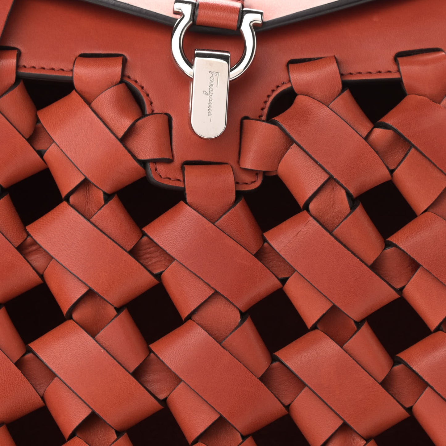 Woven Calfskin New Line Shoulder Bag Copper Bronze