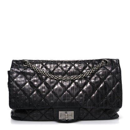 Chanel Metallic Calfskin Striped 2.55 Reissue 227 Flap Black 1 of 10