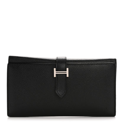 Hermes Epsom Tri-Fold Bearn Gusset Wallet Black 1 of 8