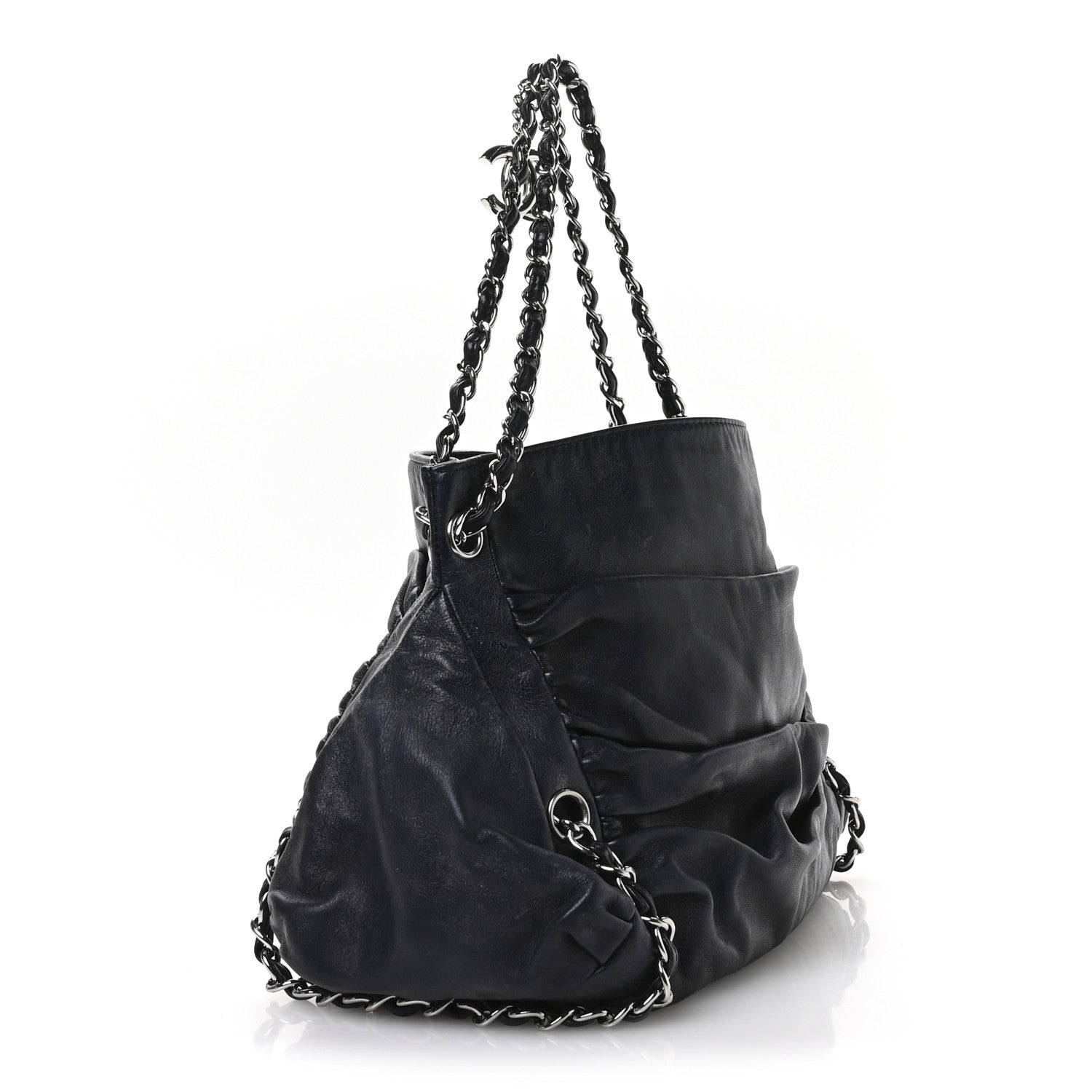 Chanel Lambskin Large Sharpei Shoulder Bag Blue 3 of 10