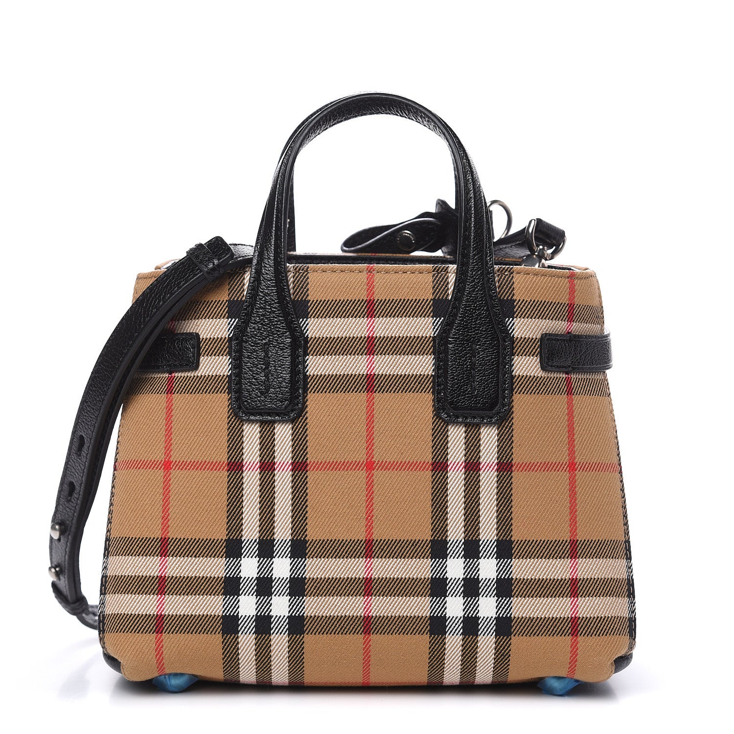 Burberry Goatskin Vintage Check Baby Banner Tote Black 1 of 10
