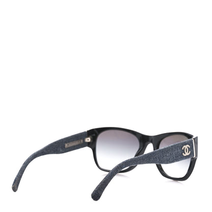 Chanel Acetate Denim CC Sunglasses Black Blue 4 of 8