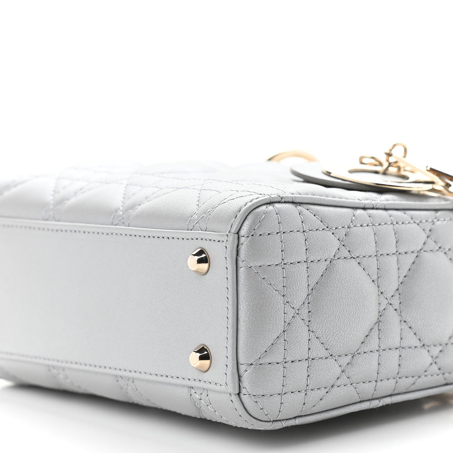 Lambskin Cannage Mini Lady Dior Grey