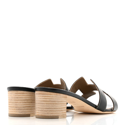 Hermes Calfskin Oasis Sandals 41 Black 5 of 10