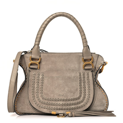 Chloe Suede Large Marcie Satchel Anchor Grey 1 of 8