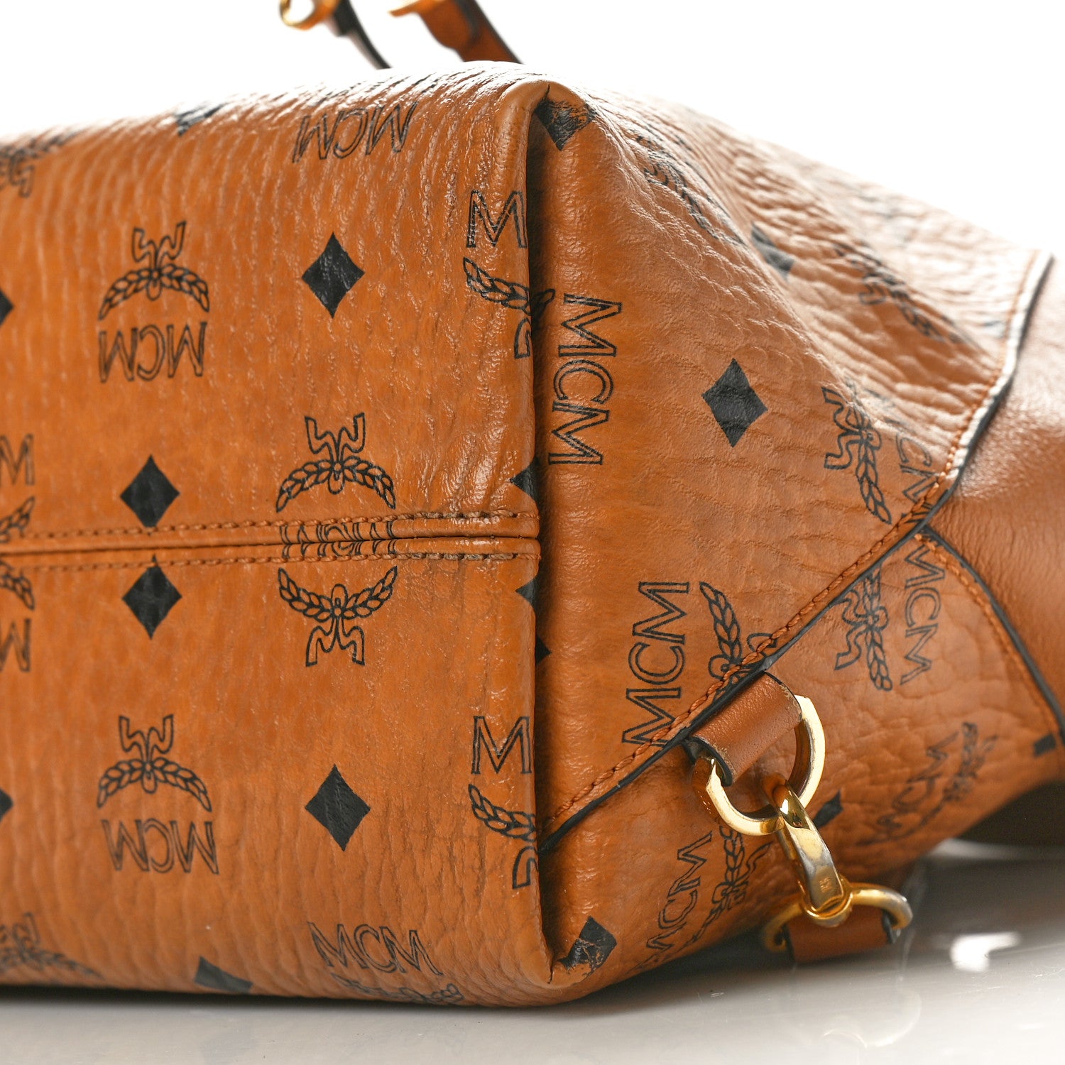 MCM Visetos Small Essential Backpack Cognac 10 of 14