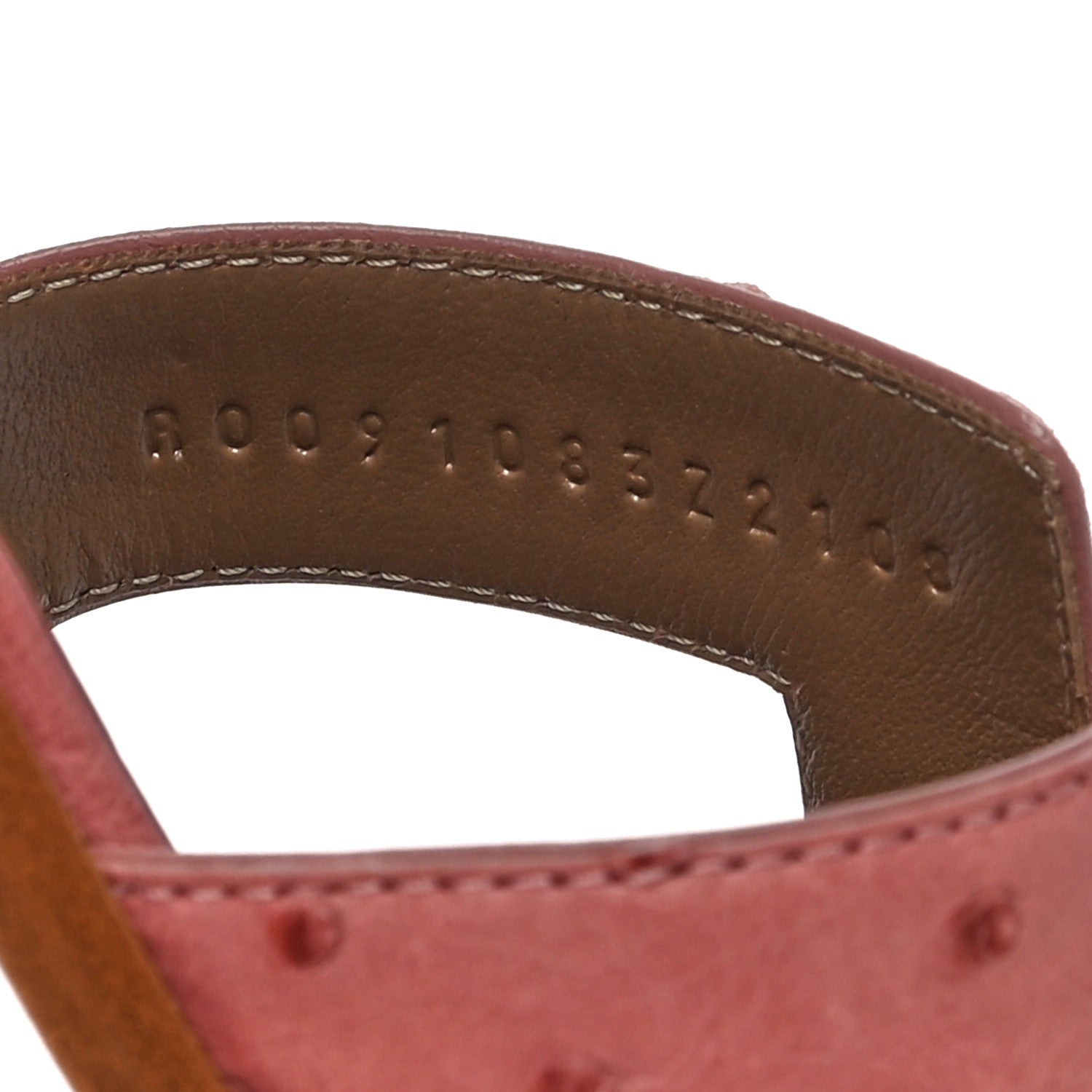 Hermes Ostrich Oran Sandals 37.5 Rouge Blush 13 of 14