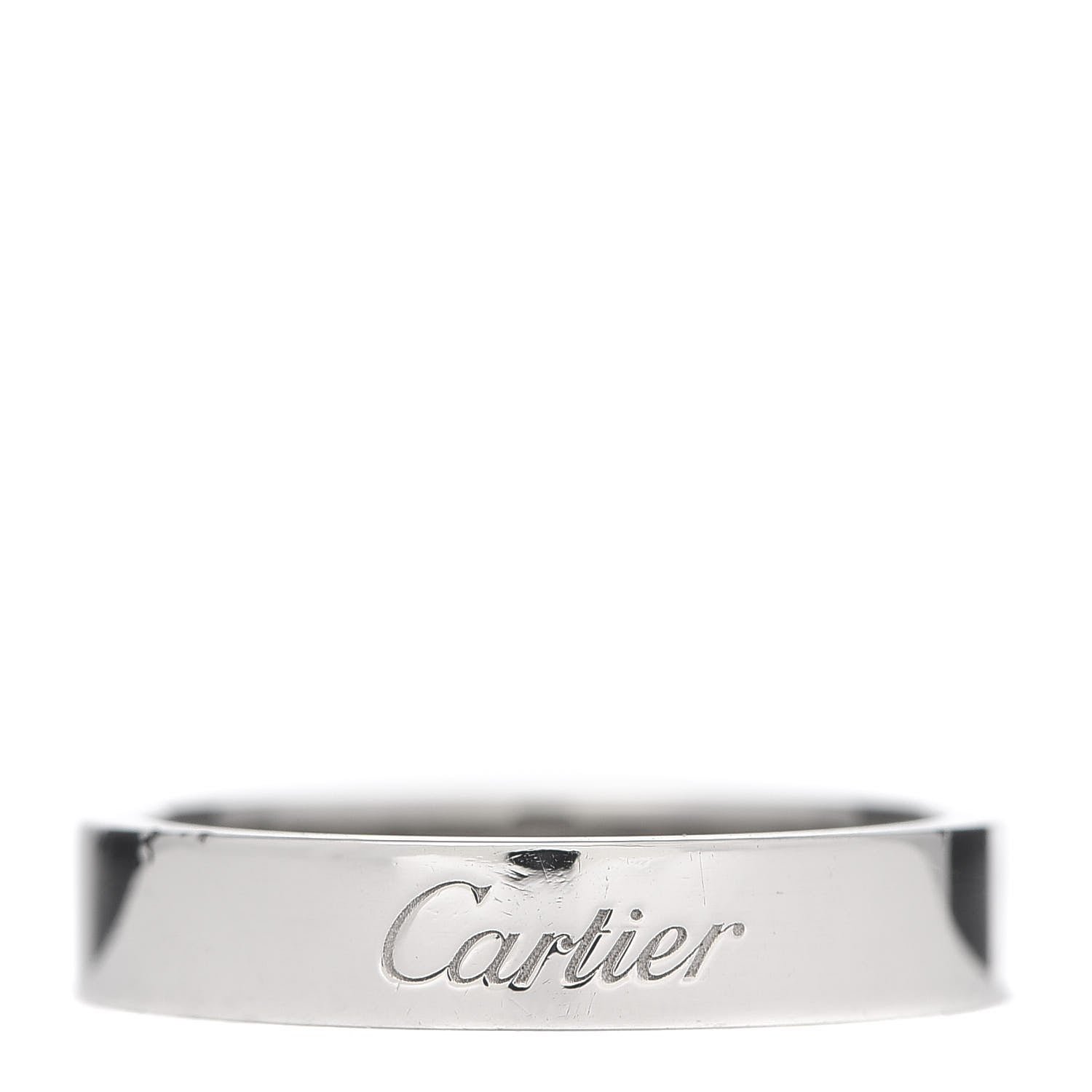 Cartier Platinum 3mm C De Wedding Band Ring 54 6.75 1 of 5