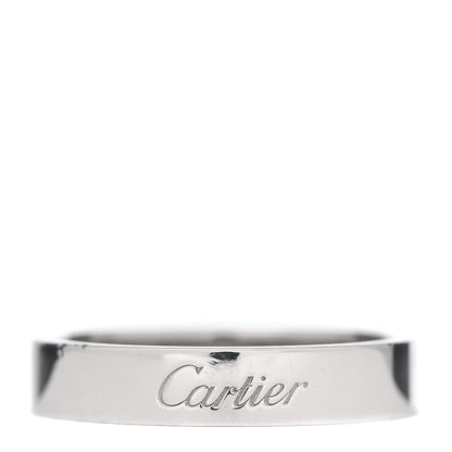 Cartier Platinum 3mm C De Wedding Band Ring 54 6.75 1 of 5
