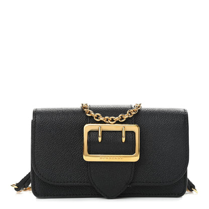 Burberry Grainy Calfskin House Check Small Buckle Bag Black 1 of 11