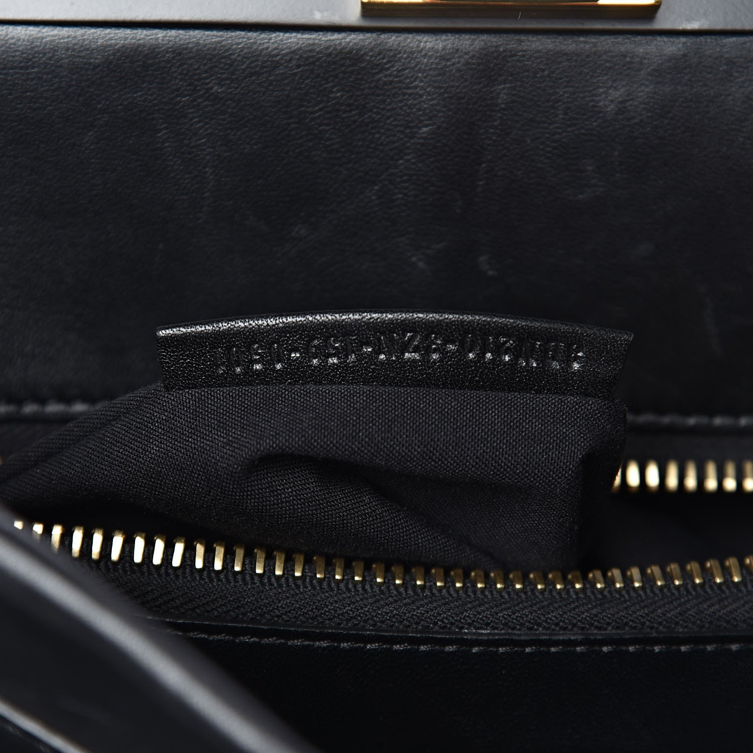 Fendi Vitello Seta Shiny Nappa Large Peekaboo Iconic Satchel Black 8 of 12