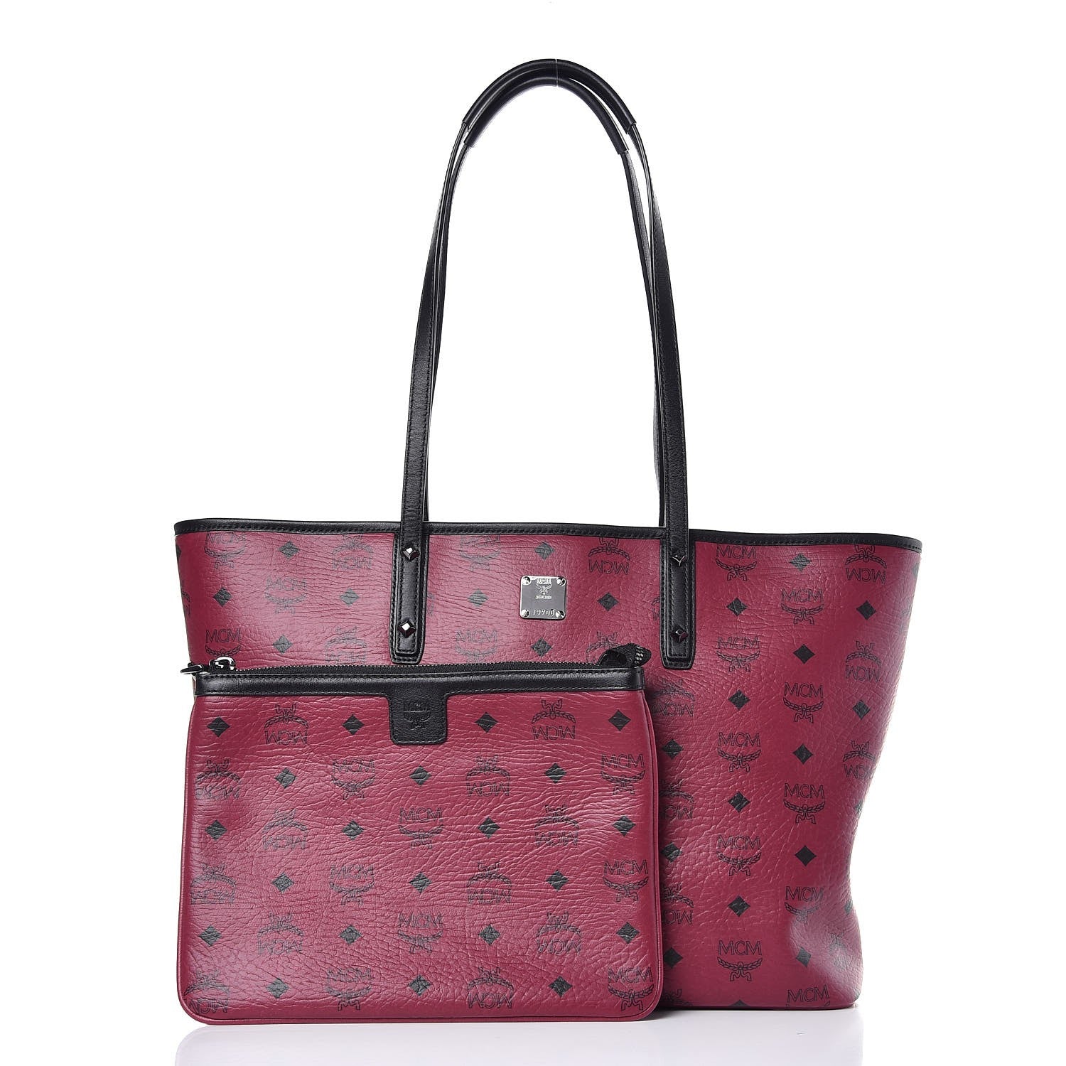 MCM Visetos Medium Anya Shopping Tote Scooter Red 3 of 9