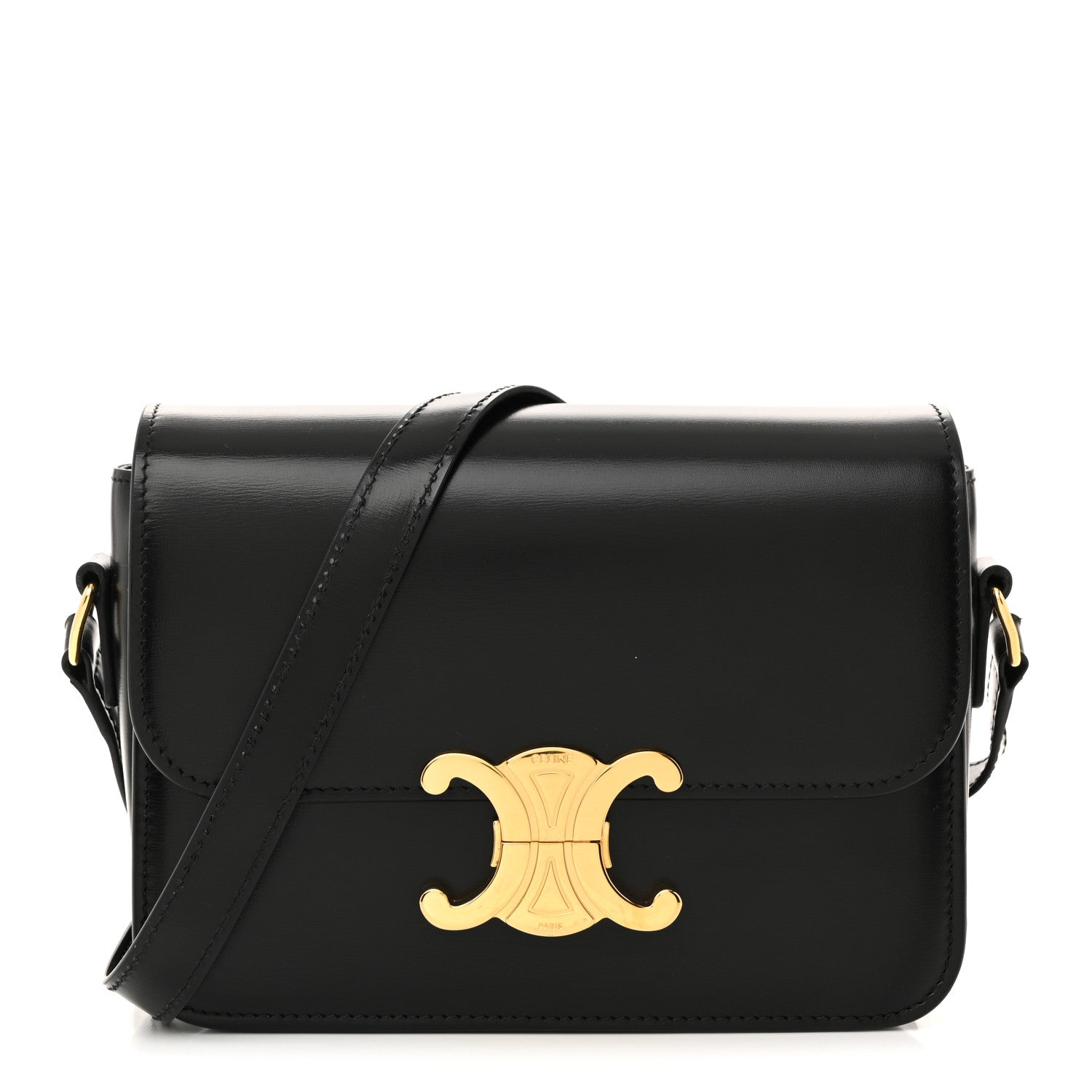 Celine Shiny Calfskin Teen Triomphe Black 1 of 15