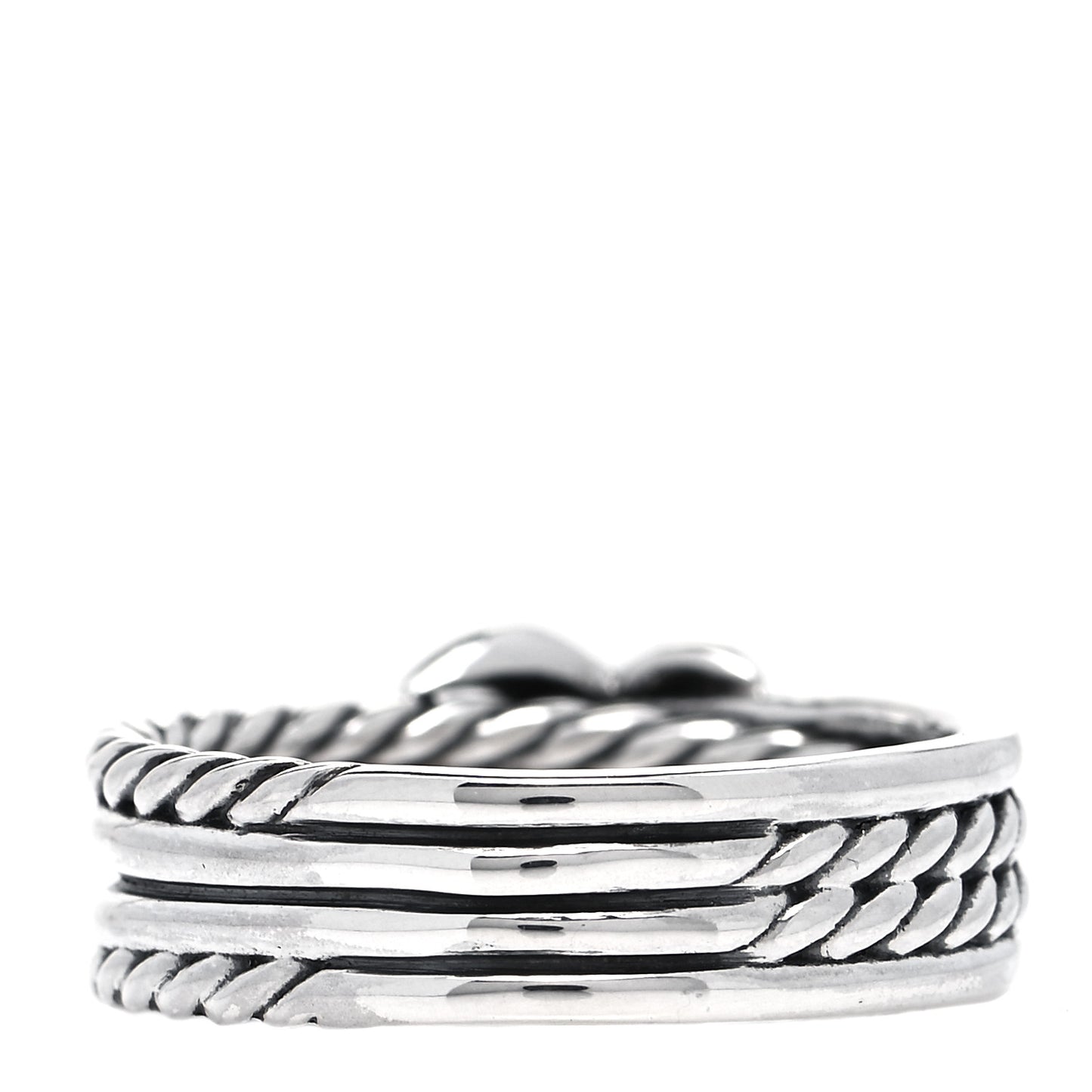 Sterling Silver Diamond X Crossover Ring 52 6
