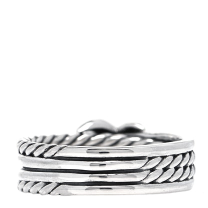 David Yurman Sterling Silver Diamond X Crossover Ring 52 6 3 of 5