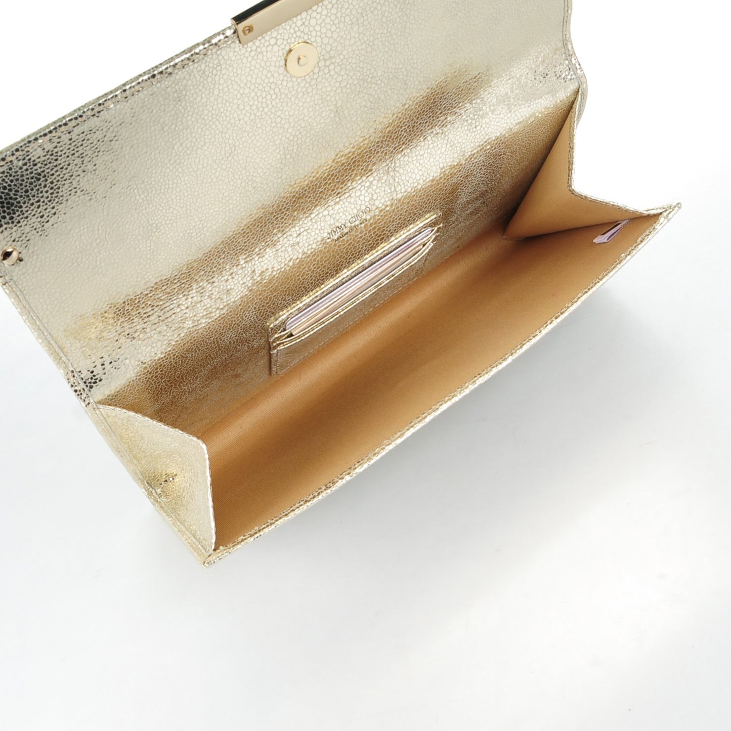 Glitter Fabric Reese L Clutch Champagne