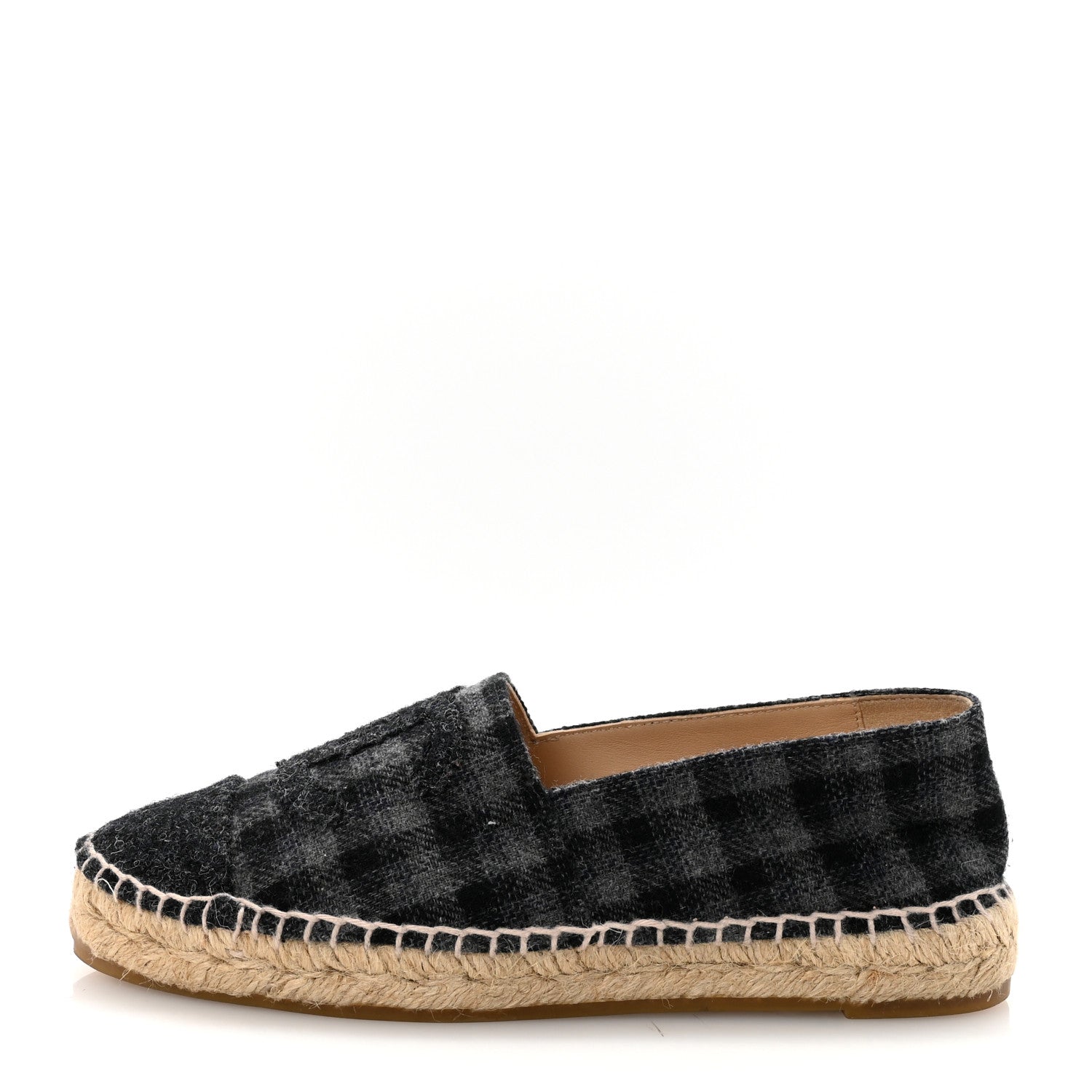 Chanel Flannel CC Espadrilles 36 Dark Grey Black 1 of 10