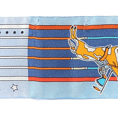 Hermes Silk Pani La Shar Pawnee Twilly Ciel Orange White 3 of 3