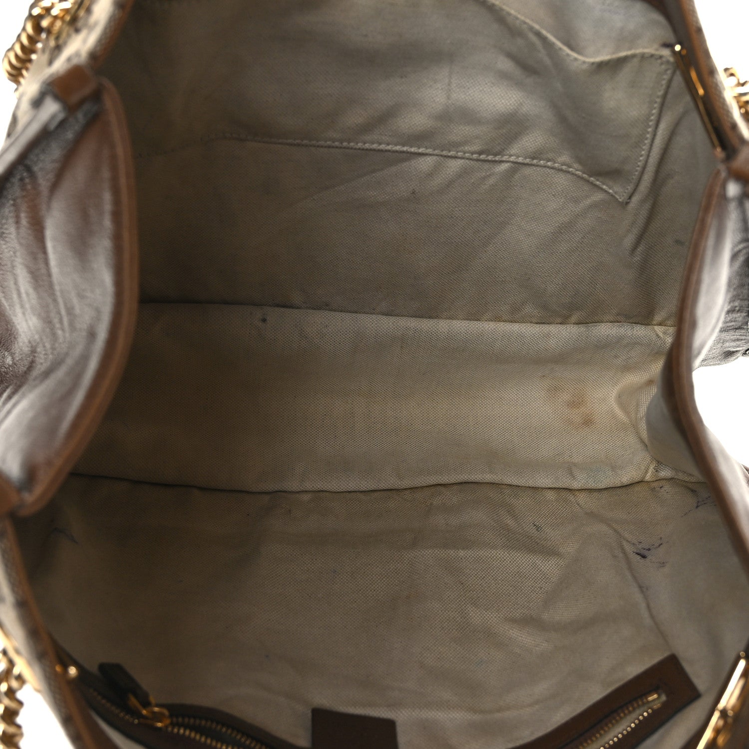 Gucci Monogram Calfskin Large Horsebit 1955 Tote Bag Beige Brown Sugar 5 of 10