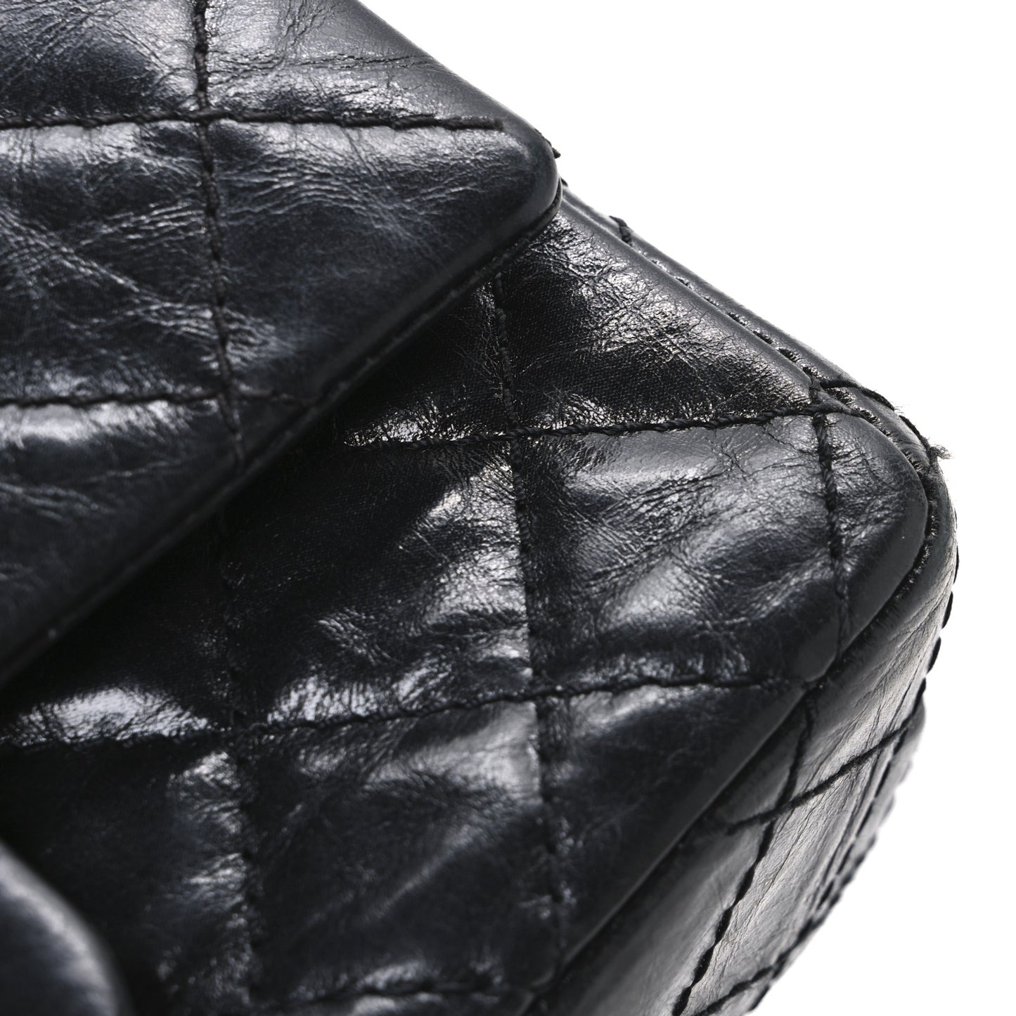 Aged Calfskin Quilted 2.55 Reissue Mini Flap So Black So Black